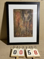 XX. század eleje, magyar festő festménye, olaj, karton, 60 x 41 cm-es,