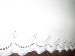 Beautiful vintage fabric with embroidered lacy bottom curtains