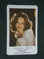 Kártyanaptár, MOKÉP mozi, Bánsági Ildikó, színésznő, 1976 ,   (2)