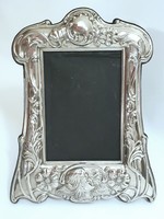 Silver-plated art nouveau photo frame, photo frame, photo holder