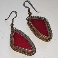 Old oxidized metal earrings
