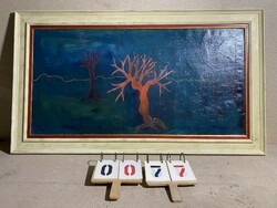 XX. század eleje, magyar festő festménye, olaj, vászon, 120 x 60 cm-es