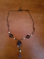 Old necklace with purple stones