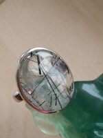 Turmalinos kvarc 925 Sterling ezüst gyűrű 57-es