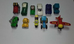 Old, retro kinder steering wheel toy small cars, motorbike, airplane, 11 pieces!