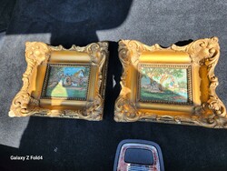 Small paintings in a pair with good markings 1935