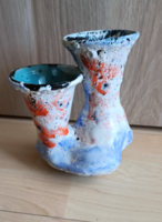 Ceramic vase with two necks