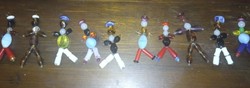 Retro traffic goods glass bead figures with wire frame also for Christmas tree decorations!! 10 Pcs