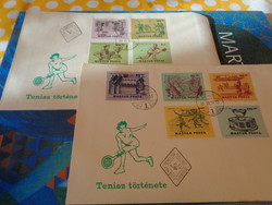 The history of tennis, first daily stamp issue 1963
