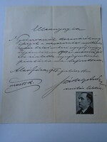 Za466.17 Unitarian Church - receipt of lower house 1903 Unitarian minister András Székely