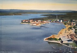 József Dobroszláv: view of the bay, 1972 (watercolor)