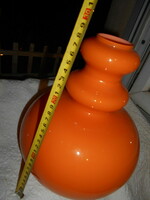 Retro nagy méretű lámpa búra 2 rétegű üvegből-28 cm-kívül narancs-belül fehér szín