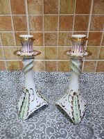 Pair of Hollóháza baroque candle holders