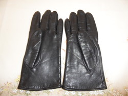 Black leather lined men's gloves