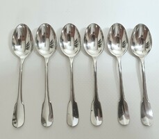 6 silver (800) violin-style mocha spoons, mocha spoons, coffee spoons