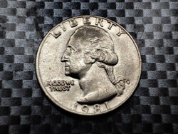 USA ¼ dollar, 1981 Washington Quarter