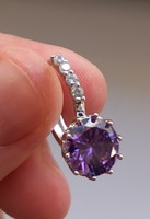Purple zirconia earrings