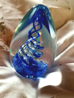 Beautiful egg-shaped, glass paperweight, table decoration, decorative glass