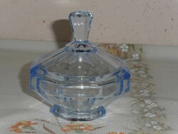 Blue glass sugar bowl, bonbonier