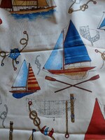 504 x 154 cm-es vitorláshajós mintás erősebb textil anyag, vászon, hajózás, horgony, vasmacska