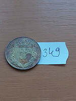 Luxembourg 5 francs 1986 iml grand duke jean i, aluminum bronze 349