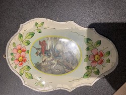 Antique painted mirror image from around 1800