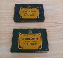 Anitk, retro cigarette/tobacco metal box - 2 Batschari cigarette boxes