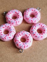 Pink donut pendant