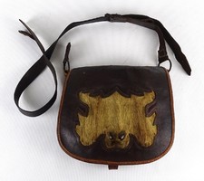 1P435 old leather hunting bag xx. Beginning of the century