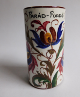 Antique Városlőd stoneware - commemorative cup with Persian pattern - parade-bath inscription