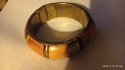 Old bone bracelet with copper beat