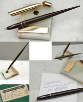 1962 American Sheaffer 600 desktop cartridge fountain pen on a marble base flawless / 1 year warranty