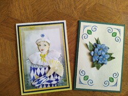 2 handmade greeting cards