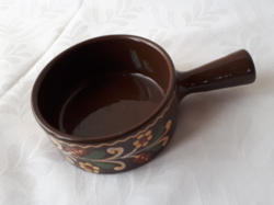 Ceramic bowl with handle from Hódmezővásárhely
