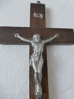 Antique crucifix with pewter body
