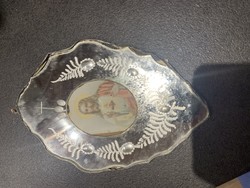 Antique polished mirror saint image from around 1800