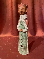 Király palkó - Hungarian, Engób ceramic statue with candle holder functions