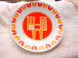 Paladin Judit Zsolnay: art deco plate with rooster