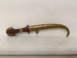 Antik Jambiya arab perzsa Szíria Marokkó berber tőr  sárgaréz tokos kés fegyver XIX. sz. 392 8093