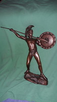 Antique beautiful bronzed Greek Hoplite King Leonidas statue according to the pictures