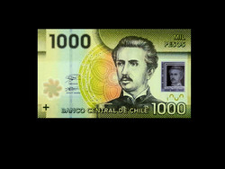 Unc - 1000 pesos - chile 2019 the new money - plastic - banknote with window!