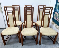 6-piece Danish Boltinge design teak dining chair set around 1960, 5 chairs + 1 armchair