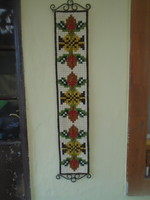 Decorative tapestry wall ornament-runner-handiwork, anno servant-calling tapestry with wrought iron ornaments