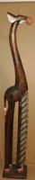 Gyönyörű impozáns fa faragott ÓRIÁS Afrika zsiráf SZOBOR könyves / lemez polc152 cm képek szerint