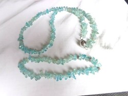 Neon apatite bead necklace and bracelet