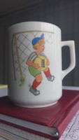 Zsolnay soccer mug with shield seal for sale to collectors