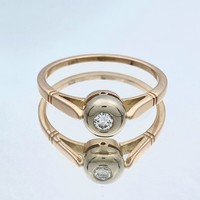 14K classic style gold ring with brilliants approx. 0.15 Ct.