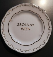 Zsolnay porcelain gold feathered filter holder/mini plate with 