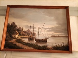 József Radnai: sailboats oil painting