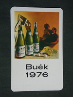 Kártyanaptár, Badacsonyi borgazdaság pincészet, Badacsonyi zöldszilváni bor 1976 ,   (2)